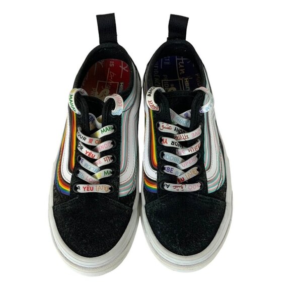 Vans Ultra Cush Pride Sneakers US 6.5 Womens 5 Mens Black Rainbow Trans Stripes - Picture 4 of 10